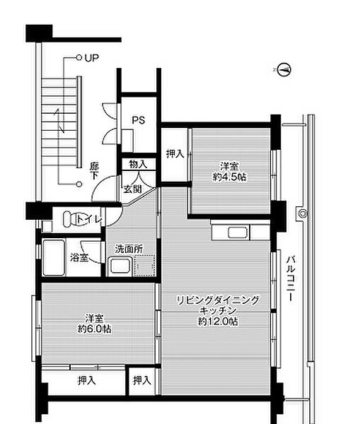 ビレッジハウス社第二 2-402｜兵庫県加東市沢部(賃貸アパート3DK・4階・53.08㎡)の写真 その2