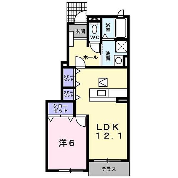 シンヴィオシスＤ棟 101｜兵庫県加東市木梨(賃貸アパート1LDK・1階・45.72㎡)の写真 その2