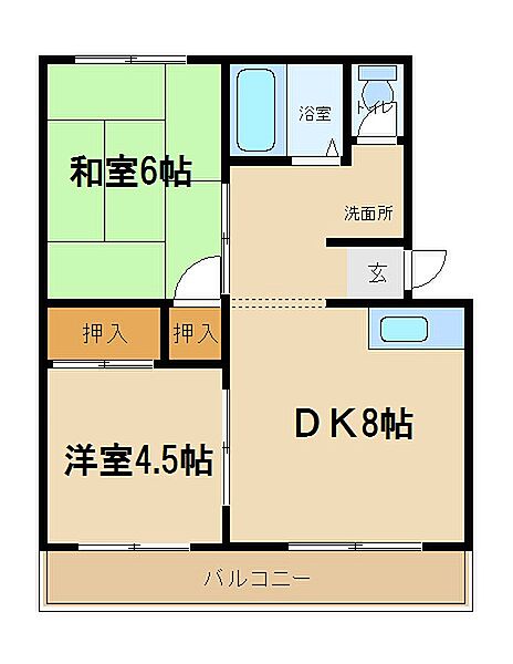 Ｔウエストマンション A105｜兵庫県加古川市尾上町養田(賃貸マンション2DK・1階・44.20㎡)の写真 その2