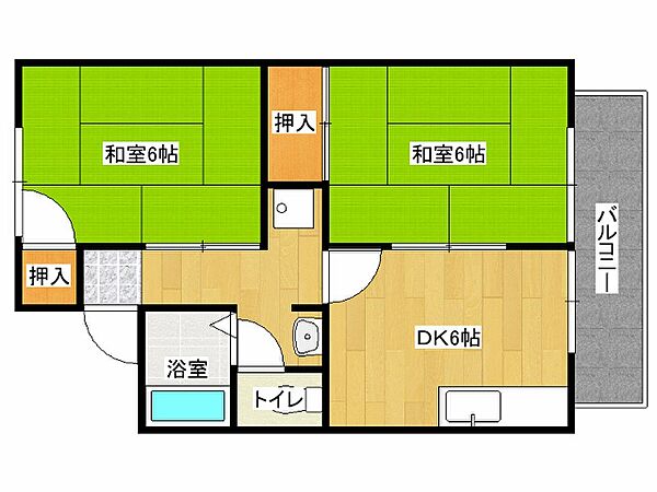 兵庫県加古川市平岡町新在家(賃貸アパート2DK・2階・41.50㎡)の写真 その2