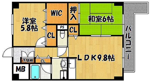 兵庫県明石市別所町(賃貸マンション2LDK・4階・54.14㎡)の写真 その2