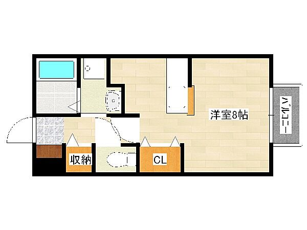 兵庫県姫路市飾磨区英賀春日町2丁目(賃貸アパート1K・2階・30.69㎡)の写真 その2