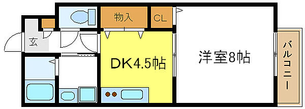 兵庫県小野市中町(賃貸アパート1DK・1階・34.00㎡)の写真 その2