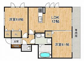 兵庫県神戸市東灘区西岡本4丁目（賃貸アパート2LDK・1階・55.76㎡） その2