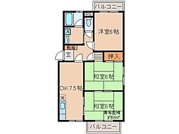 NSマンション 3DKの間取図画像