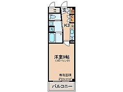 K-Flat 1Kの間取図画像