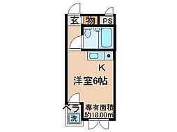 トライヤード1 ワンルームの間取図画像