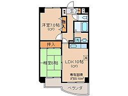 メゾンパーマネンス 2LDKの間取図画像