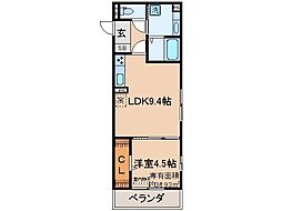 セジュール石田森南 1LDKの間取図画像