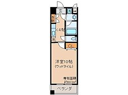 プラネシア星の子山科三条 1Kの間取図画像