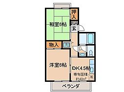 ベルセジュール 2DKの間取図画像