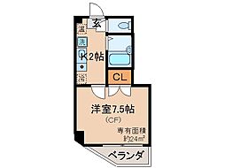 パン・ヴィラージュ 1Kの間取図画像