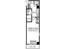 クレール紫明 1Kの間取図画像