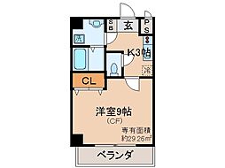 ヴィエラ 1Kの間取図画像
