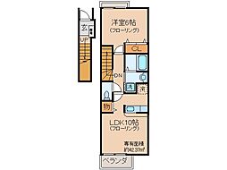アビタシオン 1LDKの間取図画像