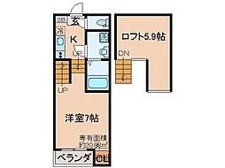 ハーモニーテラスオータムフォレスト 1Kの間取図画像