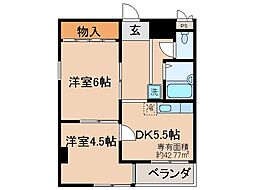 ツーエイトフォービル 2DKの間取図画像