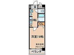 エスタシオン・デ・山科三品 1Kの間取図画像