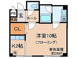 プラネシア星の子山科駅前 1Kの間取図画像