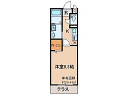 メゾン・シェルシェ 1Kの間取図画像