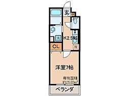 ASUKA3 1Kの間取図画像
