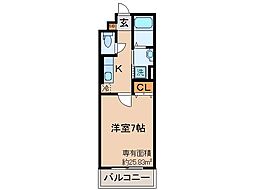 ASUKA2 1Kの間取図画像