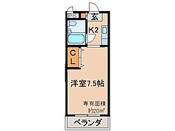 グラフィーネ向島 1Kの間取図画像