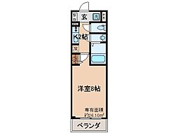ブライストン大宅 1Kの間取図画像