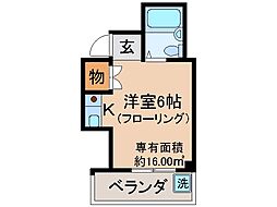 ラサンテ ワンルームの間取図画像