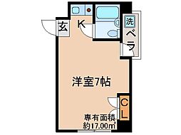 フォレスト ワンルームの間取図画像