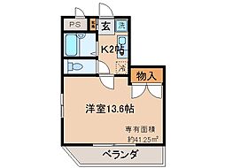 レ・タン・ドゥ・ラ・メールCK1 1Kの間取図画像