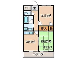 ザ・メドゥズ 2DKの間取図画像