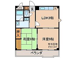 ピアチェ16 2LDKの間取図画像