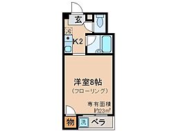 エルデ桃山 1Kの間取図画像
