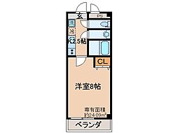 ボヌール小野 1Kの間取図画像