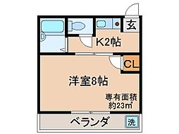 ヴェニルフエルテ 1Kの間取図画像