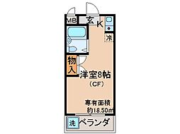 アクシア西村 ワンルームの間取図画像