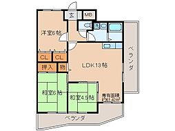 ウェルネス桃山 3LDKの間取図画像