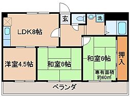 エクセレント墨染 3LDKの間取図画像