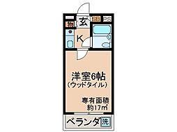 イスズベル京都伏見 1Kの間取図画像