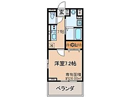 Apt.くりやま 1Kの間取図画像
