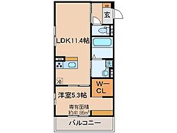 J'fort京都山科 1LDKの間取図画像