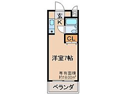 フォレスト 1Kの間取図画像