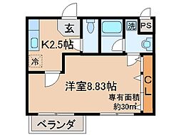 プラネシア星の子山科駅前 1Kの間取図画像
