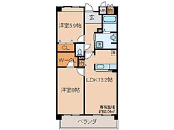 グランK's-ジオ 2LDKの間取図画像