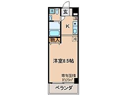 ローサオルデン 1Kの間取図画像