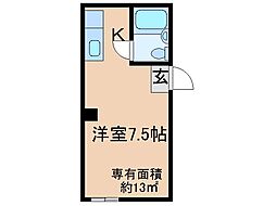 シェロ中書島 ワンルームの間取図画像