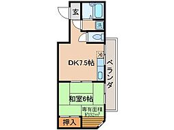 第1ふもとビル 1DKの間取図画像