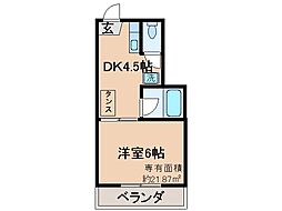 第2ふもとビル 1DKの間取図画像