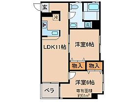 京都府宇治市木幡西中（賃貸マンション2LDK・3階・51.00㎡） その2